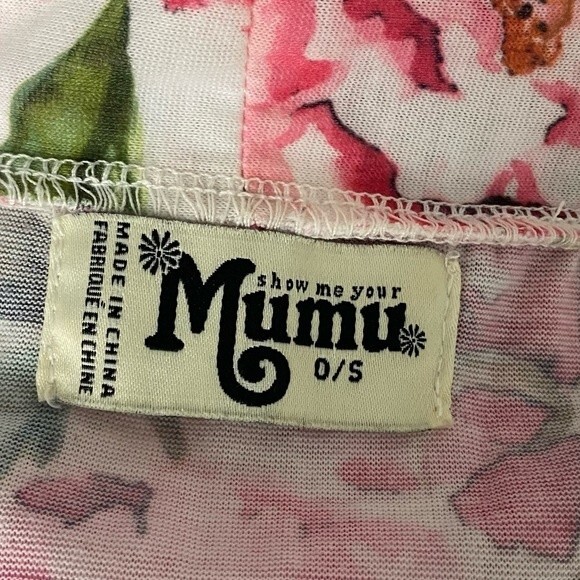 Show Me Your Mumu Pink White Floral Knee Length Robe One Size - Picture 5 of 7